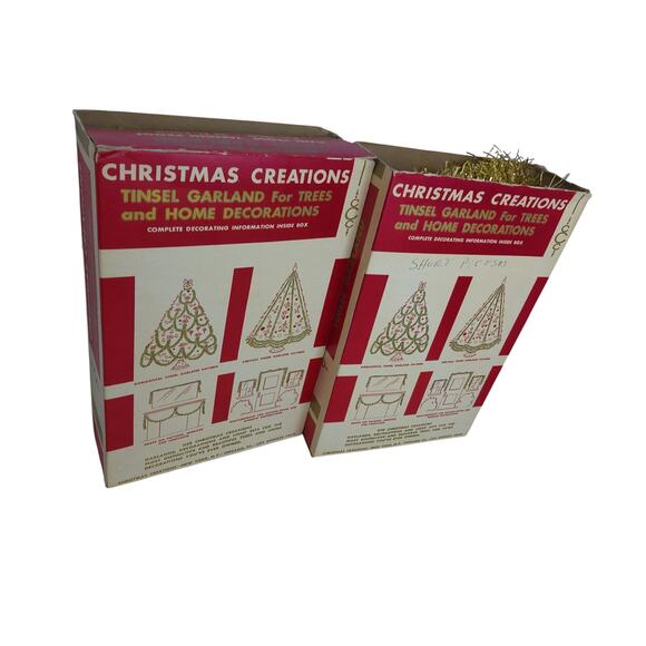 Vintage Christmas Creations Gold Tinsel Garland Extra Full 3 In SET OF 3 - Picture 6 of 7